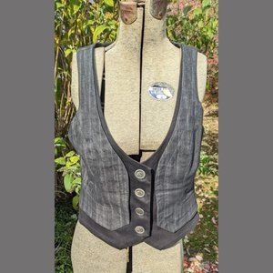 Matty M Gray Lined Vest Size Medium